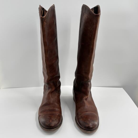 Frye Melissa Button 2 Women's Size 8.5B Brown Leather Boots Redwood - Picture 2 of 11